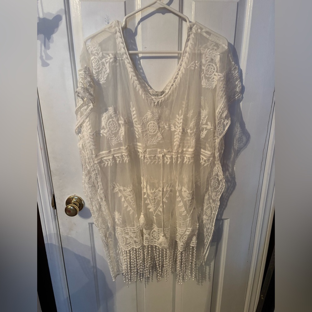 Rachel Zoe White Lace Tie Top